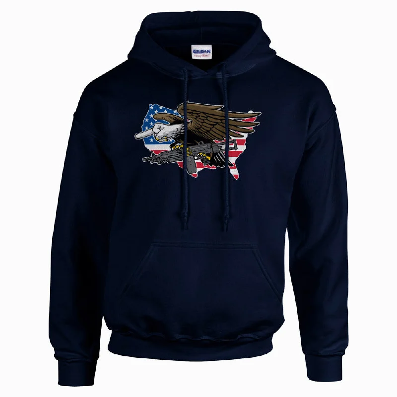 National Bird Hooded Sweatshirt Hoodie with Hem Elastic Stretchable Comfortable