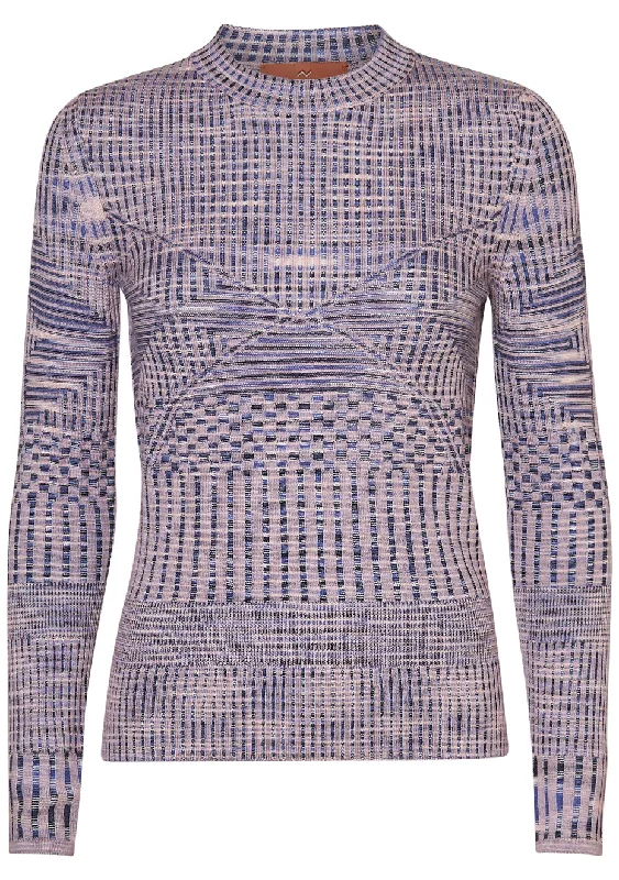 Longsleeve Crewneck Rib Knit Sweater Sequined Glittery Shiny