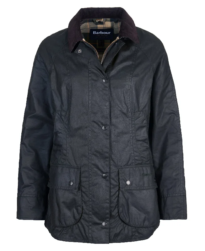 Women's Beadnell Wax Jacket Sage Fitted Jacket Loose Jacket Oversized Jacket