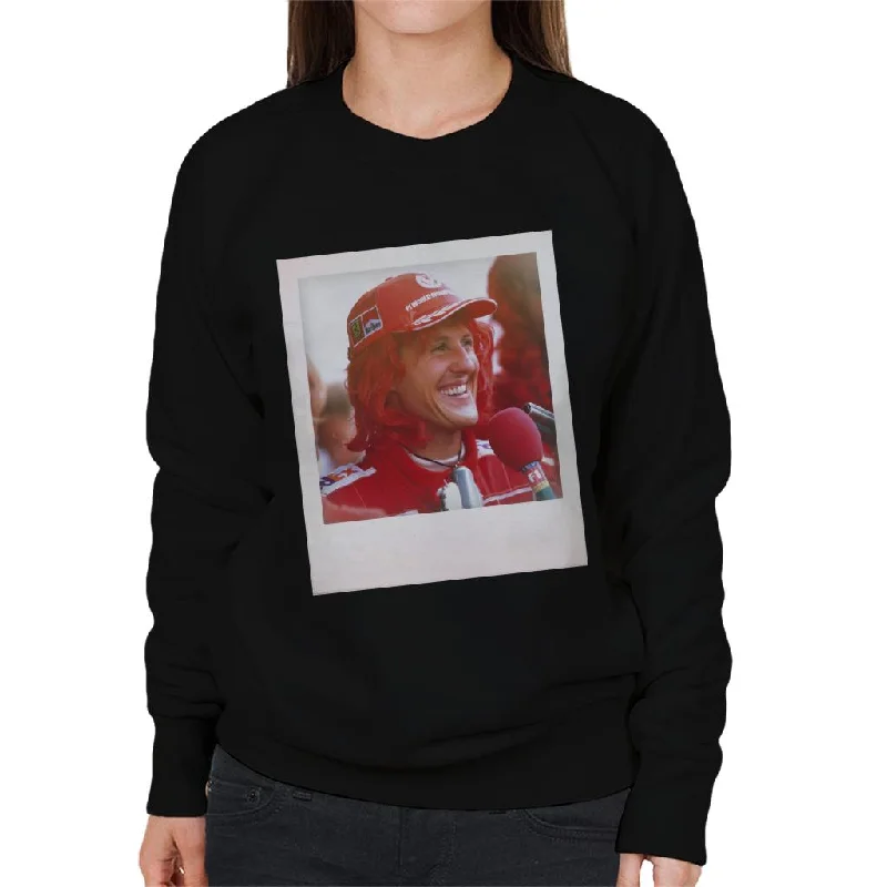 Motorsport Images Michael Schumacher Being Interviewed Women's Sweatshirt Hoodie with Rolled Sleeves Casual Relaxed Motorsport Images Michael Schumacher Being Interviewed Women's Sweatshirt Hoodie with Rolled Sleeves Casual Relaxed