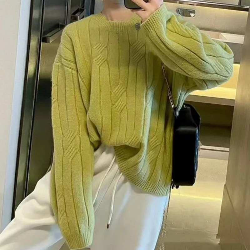 Wjczt sweater outfits Women's Twist Sweater 2024 Autumn and Winter Korean Style Lazy Style Loose Retro Outer Pullover Sweater Women's Top Layered Multi-layer Single Layer Wjczt sweater outfits Women's Twist Sweater 2024 Autumn and Winter Korean Style Lazy Style Loose Retro Outer Pullover Sweater Women's Top Layered Multi-layer Single Layer
