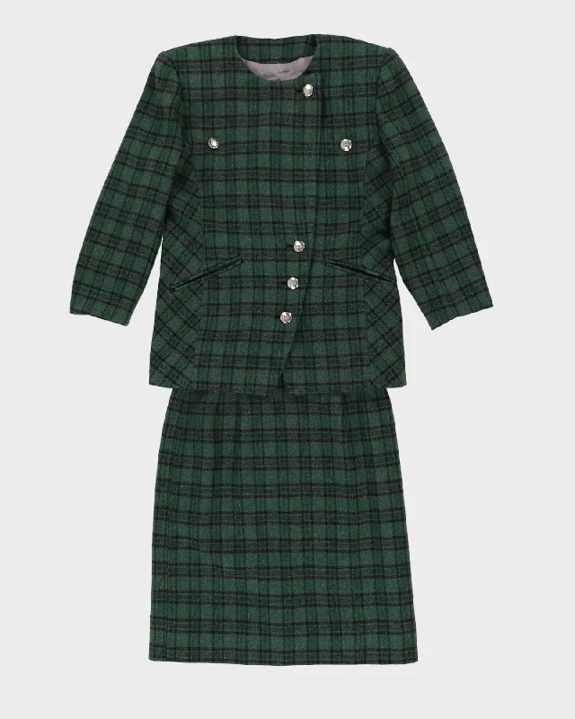 Vintage 1980s Green Wool Jacket And Skirt Set - S Faux Fur Fabric Real Fur Fabric Shearling Fabric Vintage 1980s Green Wool Jacket And Skirt Set - S Faux Fur Fabric Real Fur Fabric Shearling Fabric