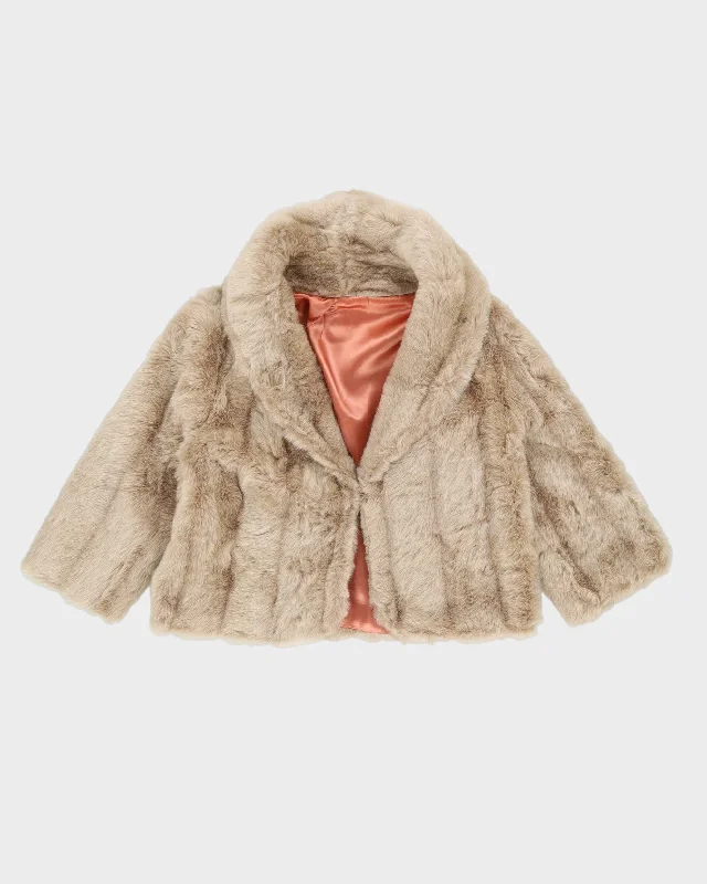Vintage 1980s Beige Faux Fur Short Jacket - M Insulated Jacket Fitted Jacket Loose Jacket Vintage 1980s Beige Faux Fur Short Jacket - M Insulated Jacket Fitted Jacket Loose Jacket