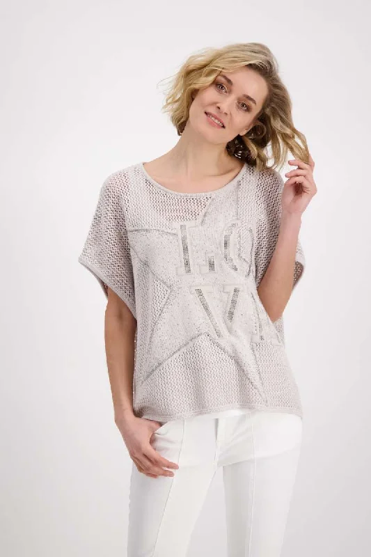 Lurex Ajour Sweater in Nature 407333MNR by Monari Wool Sweater Cotton Sweater Cashmere Sweater Lurex Ajour Sweater in Nature 407333MNR by Monari Wool Sweater Cotton Sweater Cashmere Sweater