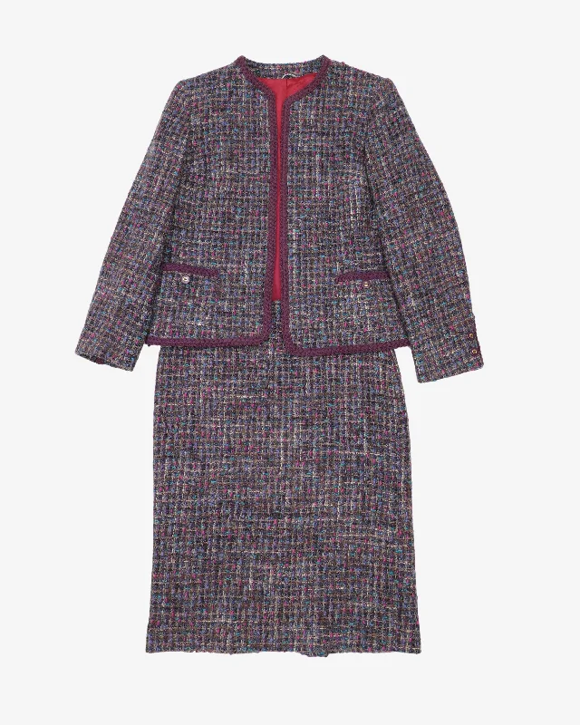 1980s 2 Piece Skirt And Jacket Scottish Wool Set - M Tailored Jacket Straight Jacket A-Line Jacket 1980s 2 Piece Skirt And Jacket Scottish Wool Set - M Tailored Jacket Straight Jacket A-Line Jacket