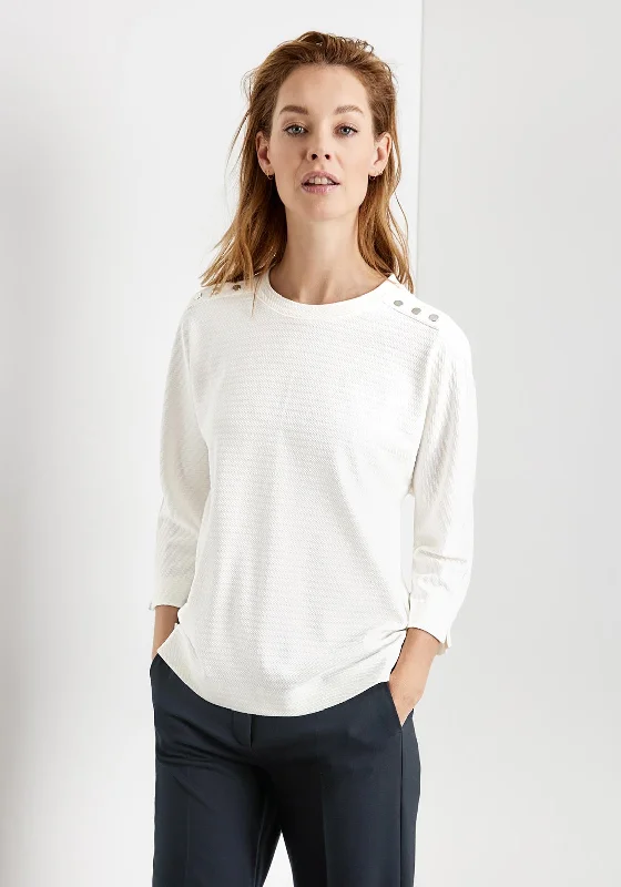 Gerry Weber Ribbed Sweater, White Chenille Brocade Lace