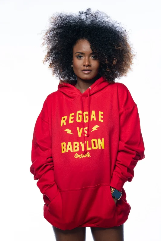 Reggae vs. Babylon Pullover Hoodie Hoodie with Bell Sleeves Flared Feminine