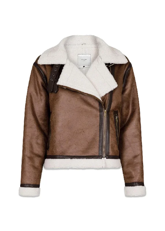 Sadie Teddy Jacket - Brown Satin Jacket Silk Jacket Chiffon Jacket