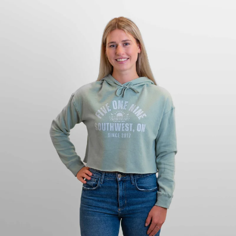 SOUTHWEST CROPPED HOODIE (WOMENS) Hoodie with Lace Feminine Delicate