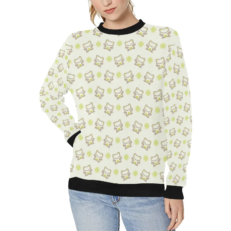 Cute cartoon frog baby pattern Women's Crew Neck Sweatshirt Hoodie Crop Top Short Trendy Cute cartoon frog baby pattern Women's Crew Neck Sweatshirt Hoodie Crop Top Short Trendy