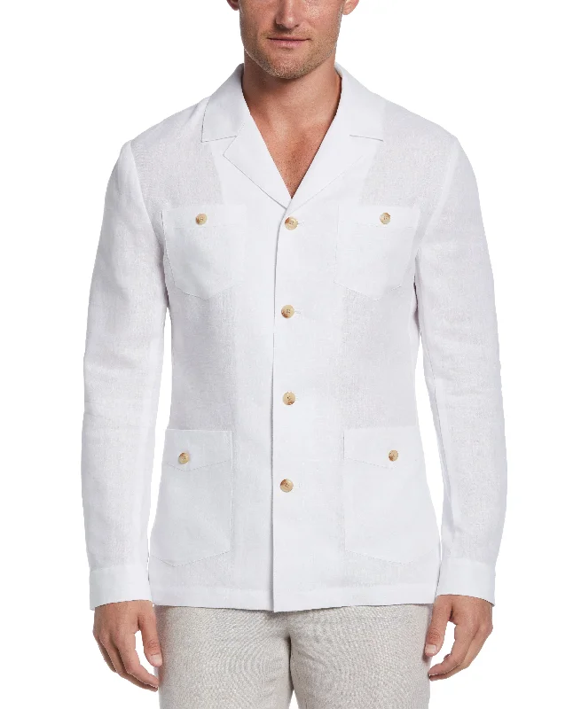Delave Linen Guayabera Jacket Anorak Shell Jacket Lightweight Jacket