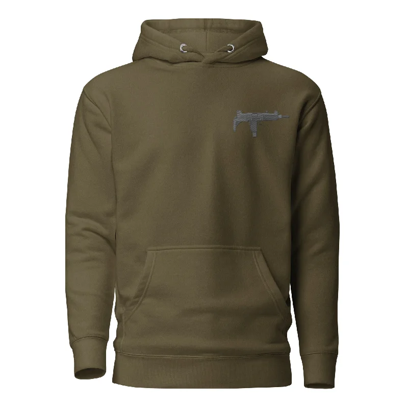 Uzi Embroidered Unisex Hoodie Hoodie Dress Longline Feminine