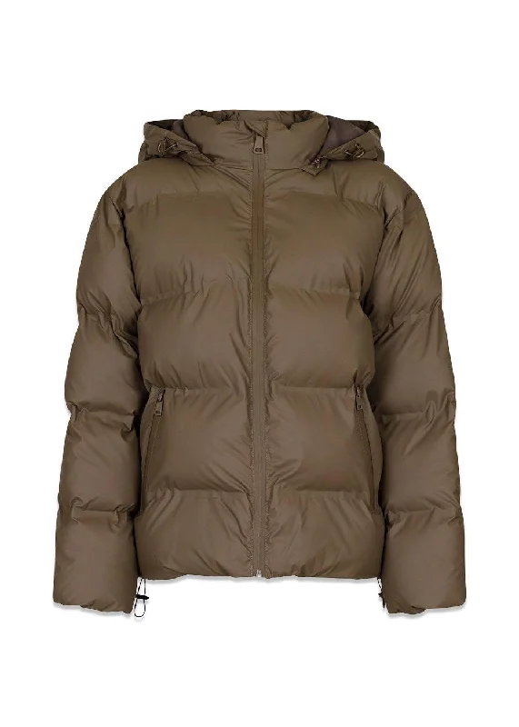 Fox C Puffer Jacket - Dark Taupe Fitted Jacket Loose Jacket Oversized Jacket