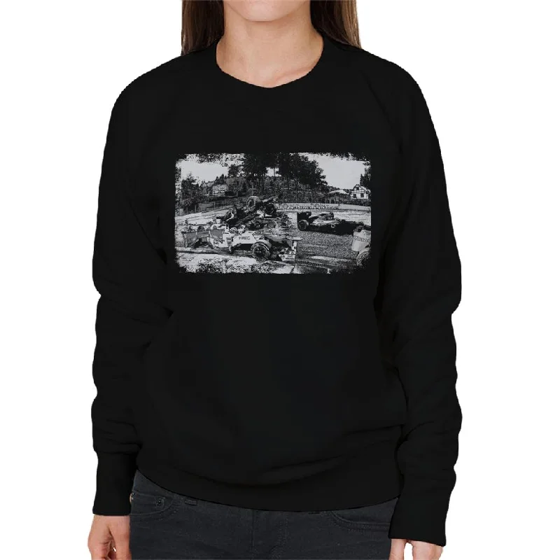 Motorsport Images Crash Between Lotus E20 Sauber C31 Women's Sweatshirt Hoodie with Hem Fringe Bohemian Relaxed Motorsport Images Crash Between Lotus E20 Sauber C31 Women's Sweatshirt Hoodie with Hem Fringe Bohemian Relaxed