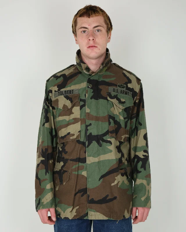 1991 Vintage US Army M-81 Woodland Camouflage M65 Field Jacket - Small / Regular Faux Fur Fabric Real Fur Fabric Shearling Fabric 1991 Vintage US Army M-81 Woodland Camouflage M65 Field Jacket - Small / Regular Faux Fur Fabric Real Fur Fabric Shearling Fabric