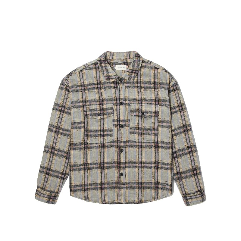 Honor The Gift Mens C-Fall Flannel L/S Button Up Shirt Jacket 'Blue' Oversized Jacket Tailored Jacket Straight Jacket Honor The Gift Mens C-Fall Flannel L/S Button Up Shirt Jacket 'Blue' Oversized Jacket Tailored Jacket Straight Jacket