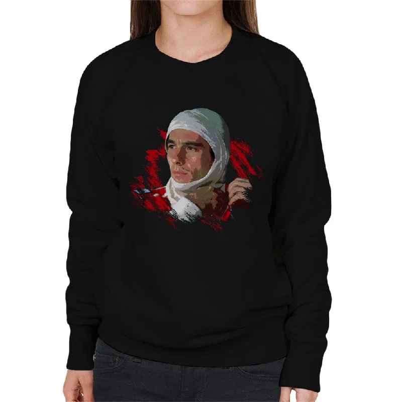 Motorsport Images Ayrton Senna Racing Suit Women's Sweatshirt Hoodie with Print Artistic Unique Motorsport Images Ayrton Senna Racing Suit Women's Sweatshirt Hoodie with Print Artistic Unique