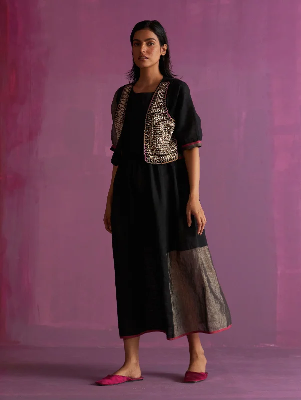 Kiri Linen Dress with Jacket - Black Oversized Jacket Tailored Jacket Straight Jacket Kiri Linen Dress with Jacket - Black Oversized Jacket Tailored Jacket Straight Jacket