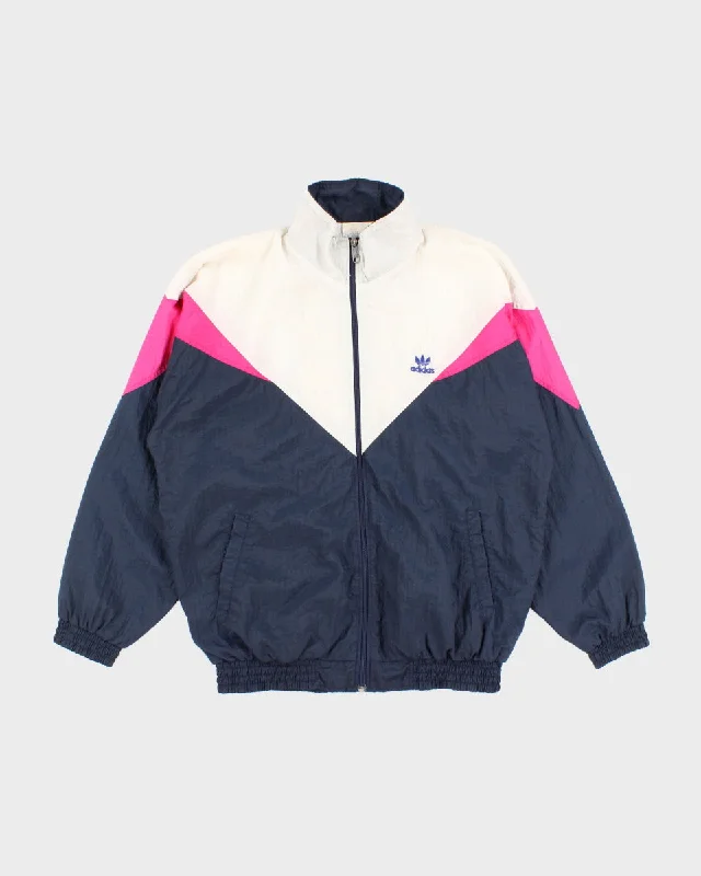 Womens 1980s Blue and White Adidas Windbreaker Jacket - XL Elasticated Jacket Padded Jacket Insulated Jacket Womens 1980s Blue and White Adidas Windbreaker Jacket - XL Elasticated Jacket Padded Jacket Insulated Jacket