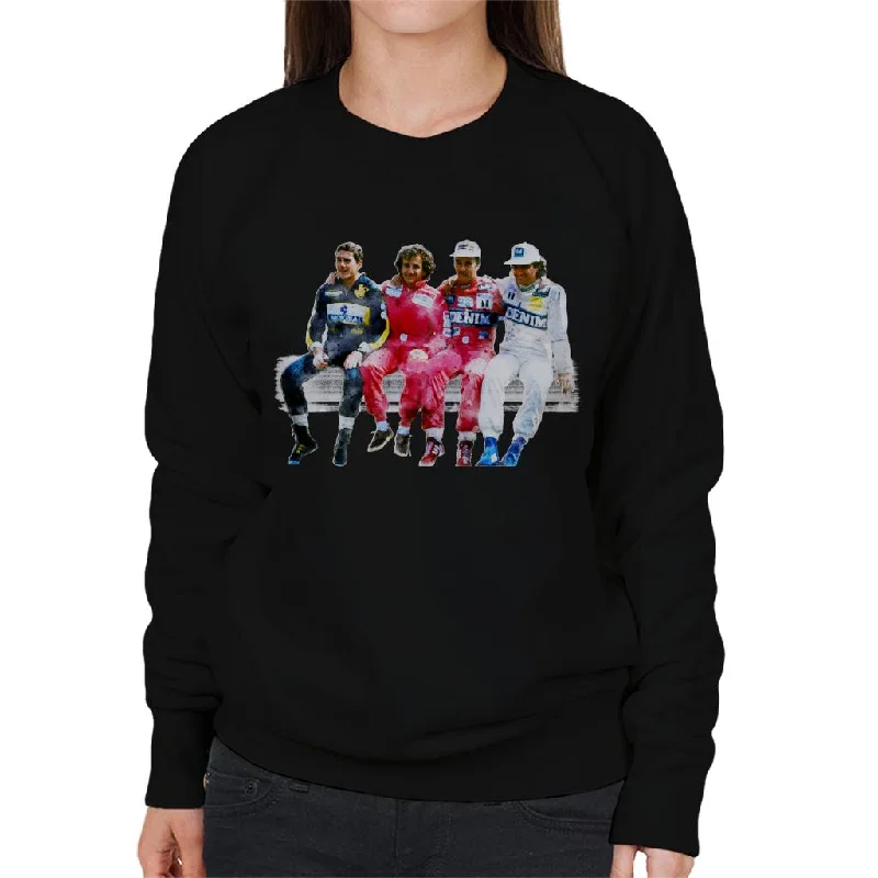 Motorsport Images Mansell Piquet Prost Senna Pitwall Women's Sweatshirt Hoodie with Front Slit Layering Stylish Motorsport Images Mansell Piquet Prost Senna Pitwall Women's Sweatshirt Hoodie with Front Slit Layering Stylish