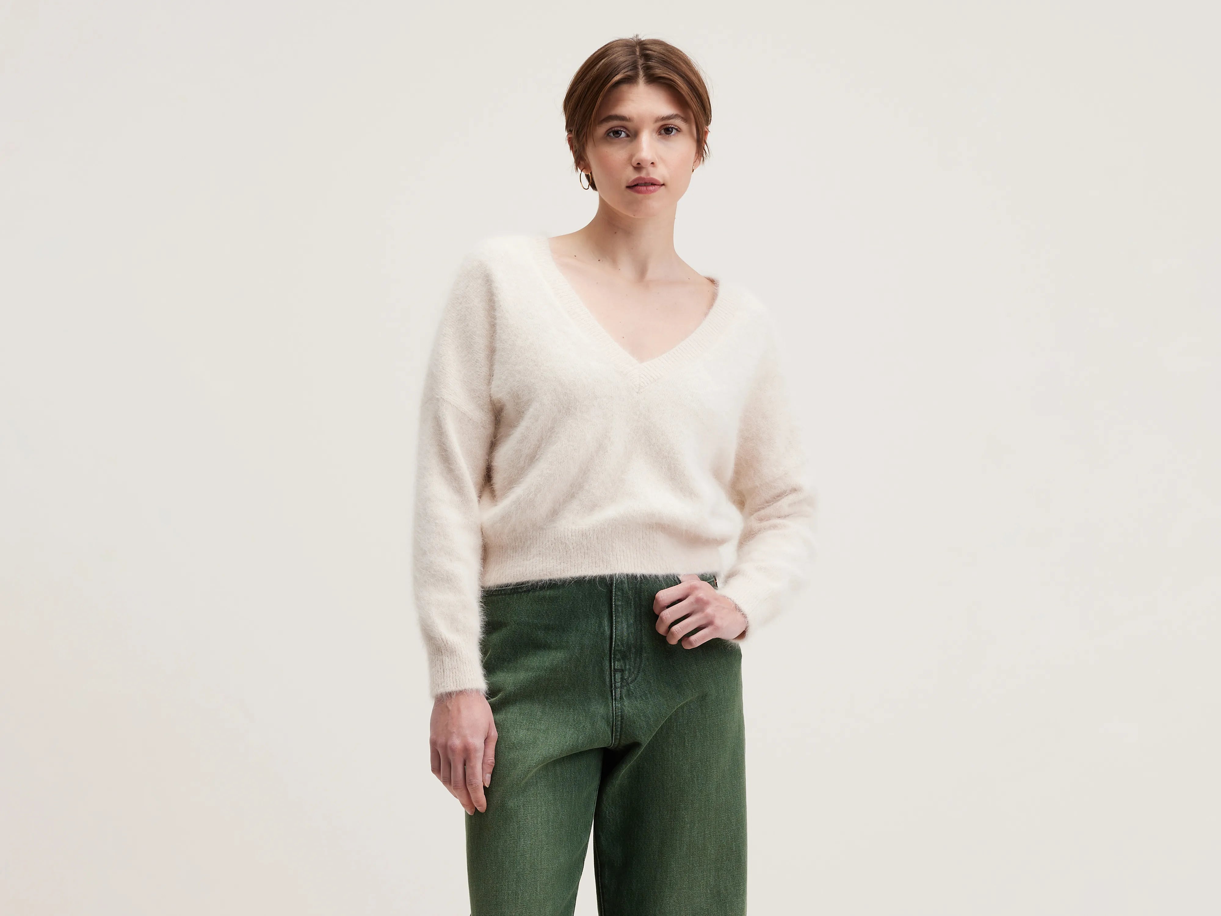 Datev angora-blend sweater (242 / W / PARCHEMIN) Boat Neck Shawl Collar Notched Collar Datev angora-blend sweater (242 / W / PARCHEMIN) Boat Neck Shawl Collar Notched Collar