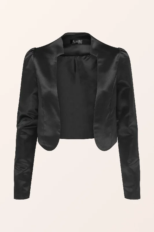 Satin Long Sleeve Jacket - Black Collared Jacket Crew Neck Jacket Turtle Neck Jacket Satin Long Sleeve Jacket - Black Collared Jacket Crew Neck Jacket Turtle Neck Jacket