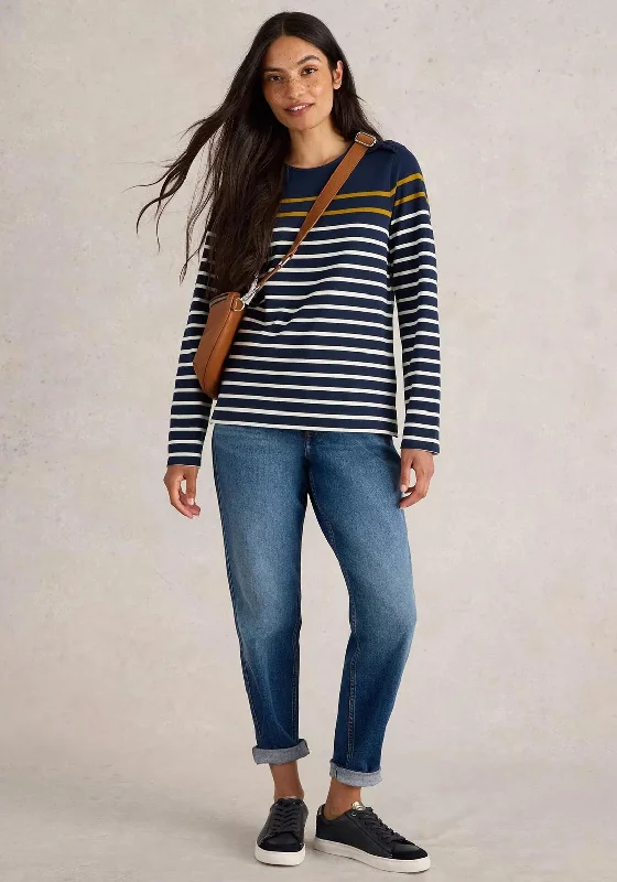 White Stuff Whitney Striped Sweater, Navy Multi Casual Formal Business