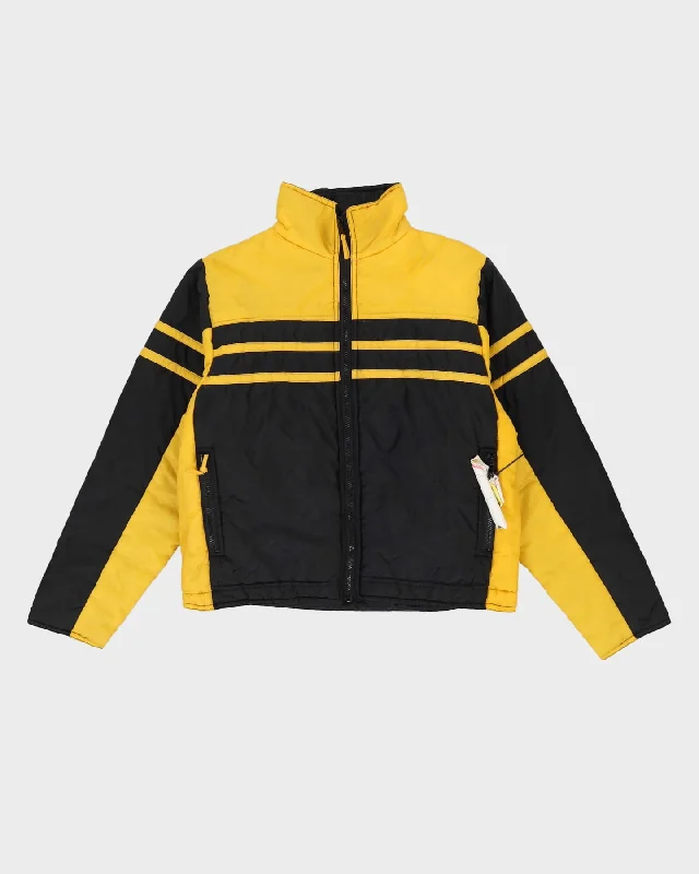 Vintage 1980s Black And Yellow Ski Jacket - S Chenille Fabric Brocade Fabric Lace Fabric Vintage 1980s Black And Yellow Ski Jacket - S Chenille Fabric Brocade Fabric Lace Fabric