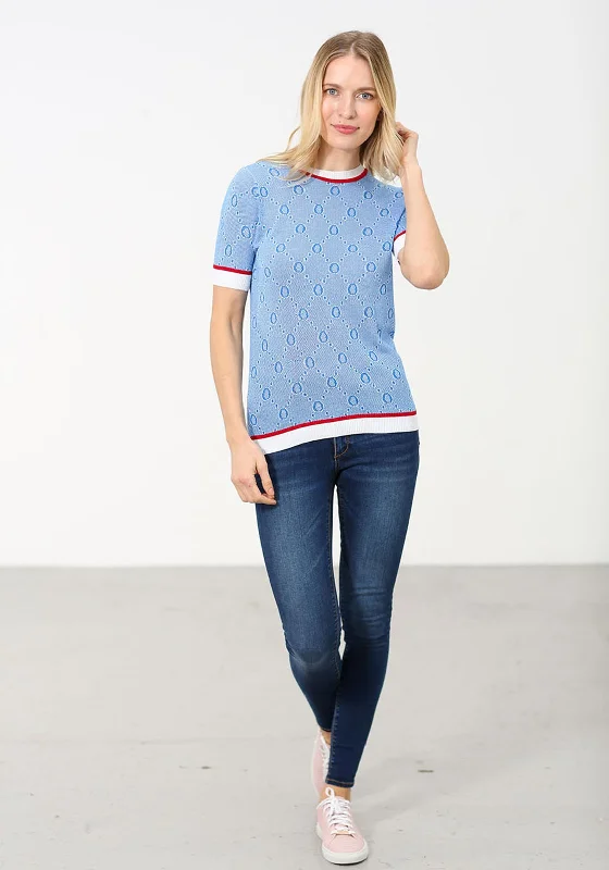 Rant & Rave Lesley Fine Knit Short Sleeve Jumper, Blue Open Front Closed Front Wrap Front Rant & Rave Lesley Fine Knit Short Sleeve Jumper, Blue Open Front Closed Front Wrap Front