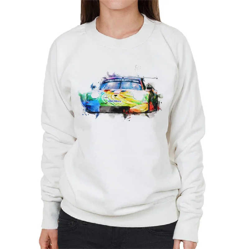 Motorsport Images Porsche 911 RSR Bergmeister Lindsey Women's Sweatshirt Hoodie with Tied Waist Feminine Flattering Motorsport Images Porsche 911 RSR Bergmeister Lindsey Women's Sweatshirt Hoodie with Tied Waist Feminine Flattering