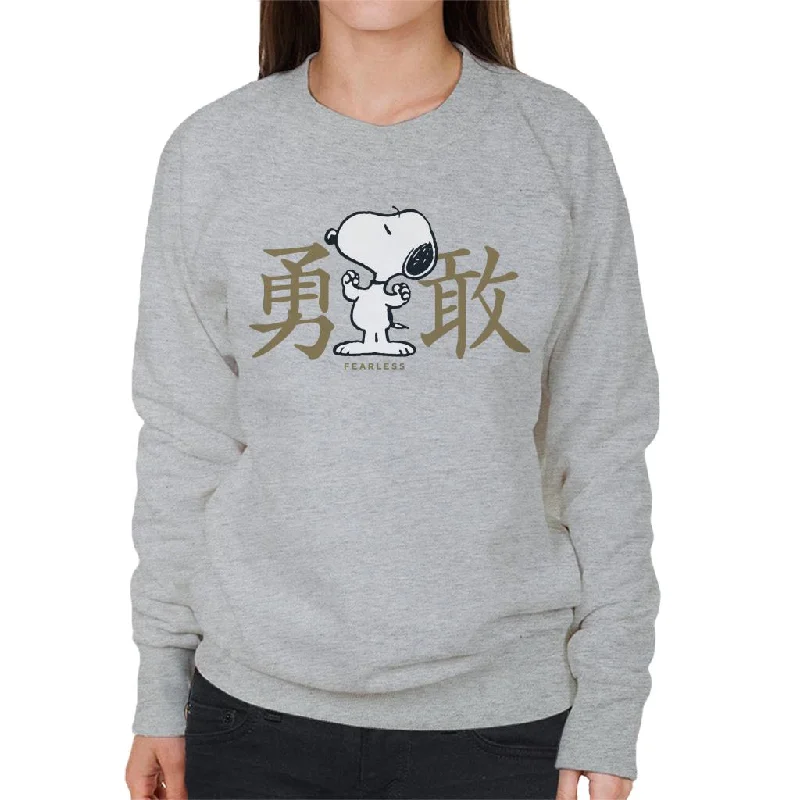 Peanuts Snoopy Fearless Women's Sweatshirt Hoodie with Longline Fit Extended Stylish Peanuts Snoopy Fearless Women's Sweatshirt Hoodie with Longline Fit Extended Stylish