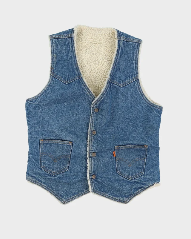 Vintage 80s Levi's Sleeveless Fleece-Lined Blue Denim Jacket - M / L Jacket Blazer Coat Vintage 80s Levi's Sleeveless Fleece-Lined Blue Denim Jacket - M / L Jacket Blazer Coat
