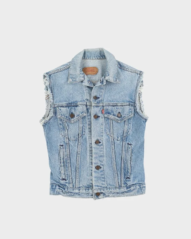 Vintage 80s Levi's Blue Sleeveless Denim Jacket - S Hoodie Zip-Up Jacket Button-Up Jacket Vintage 80s Levi's Blue Sleeveless Denim Jacket - S Hoodie Zip-Up Jacket Button-Up Jacket