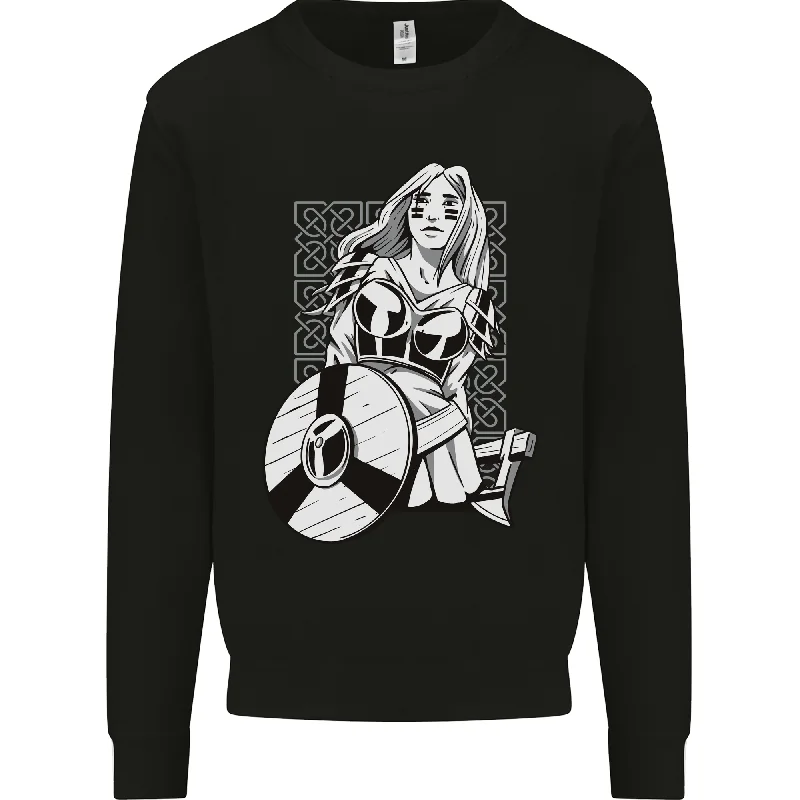 A Viking Shield Maiden Warrior Mens Sweatshirt Jumper Hoodie with Gradient Ombre Colorful A Viking Shield Maiden Warrior Mens Sweatshirt Jumper Hoodie with Gradient Ombre Colorful
