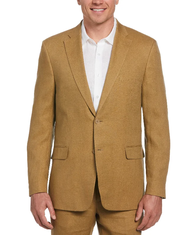 100% Linen Single-Breasted Suit Jacket Cardigan Sweater Pullover