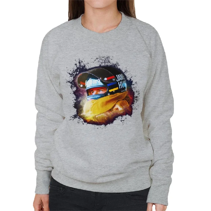 Motorsport Images James Hunt Wearing Helmet Portrait Women's Sweatshirt Hoodie with Drawcord Adjustable Secure Motorsport Images James Hunt Wearing Helmet Portrait Women's Sweatshirt Hoodie with Drawcord Adjustable Secure