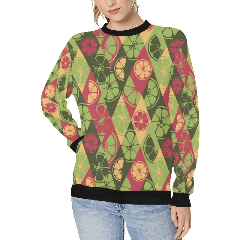 Cool Geometric lime pattern Women's Crew Neck Sweatshirt Hoodie with Print Artistic Unique Cool Geometric lime pattern Women's Crew Neck Sweatshirt Hoodie with Print Artistic Unique