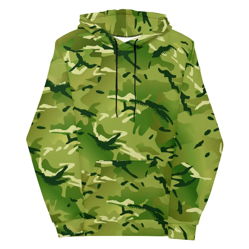 British Royal Marines Commando Jungle Operations Camouflage Hoodie Hoodie with Contrast Stitching Detailed Premium British Royal Marines Commando Jungle Operations Camouflage Hoodie Hoodie with Contrast Stitching Detailed Premium