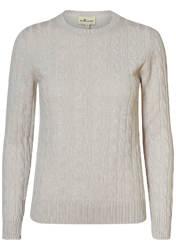 Earl Grey Cashmere Cable-knit Sweater Woman Notch Collar Peter Pan Collar Cowl Neck