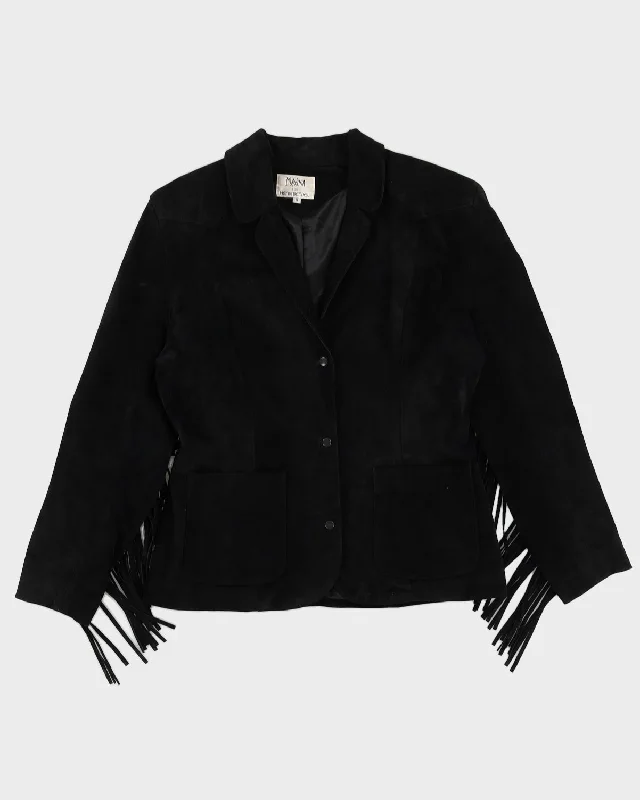Vintage 80s Maxima For Henri Bendel Black Suede Tassel Jacket - L Jersey Jacket Tulle Jacket Batik Jacket Vintage 80s Maxima For Henri Bendel Black Suede Tassel Jacket - L Jersey Jacket Tulle Jacket Batik Jacket