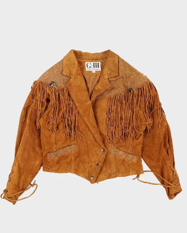 Vintage G-III Leather Fashions Cropped Tassel Jacket - M Appliqued Jacket Beaded Jacket Sequined Jacket