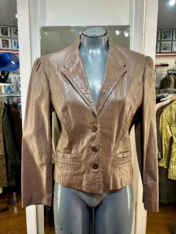 70’s Brown Short 3 Button Leather Short Jacket By Vinlit Listeff Fashions Wool Jacket Cashmere Jacket Tweed Jacket 70’s Brown Short 3 Button Leather Short Jacket By Vinlit Listeff Fashions Wool Jacket Cashmere Jacket Tweed Jacket