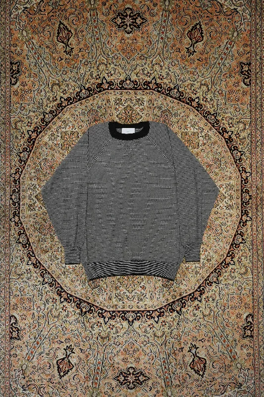 SUGARHILL HIGH GAUGE STRIPE WOOL SWEATER (BLACK AND WHITE) Spandex Blend Rayon Blend Denim Blend SUGARHILL HIGH GAUGE STRIPE WOOL SWEATER (BLACK AND WHITE) Spandex Blend Rayon Blend Denim Blend