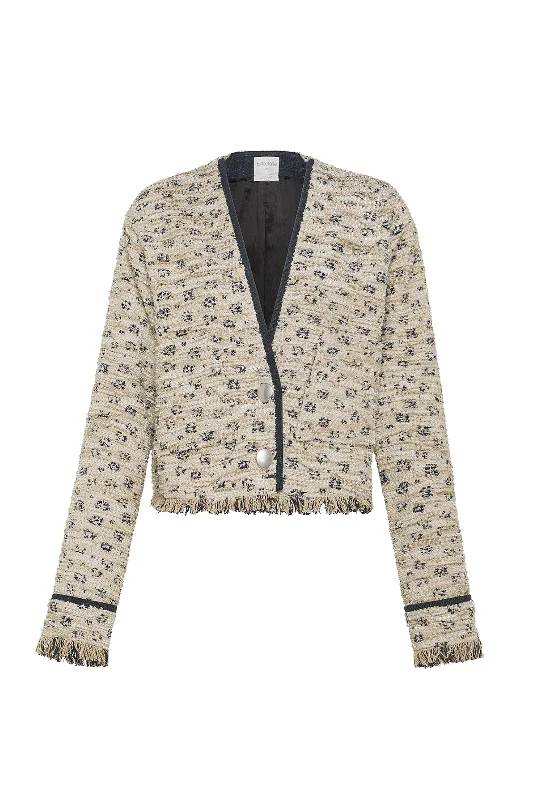 Tweed Jacquard Cropped Jacket Denim Jacket Leather Jacket Suede Jacket