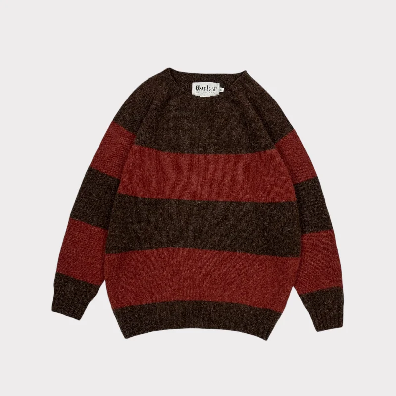 Harley Of Scotland Block Stripe Lambswool Jumper Coffee / Blaze Lace Blend Ribbed Blend Corduroy Blend Harley Of Scotland Block Stripe Lambswool Jumper Coffee / Blaze Lace Blend Ribbed Blend Corduroy Blend