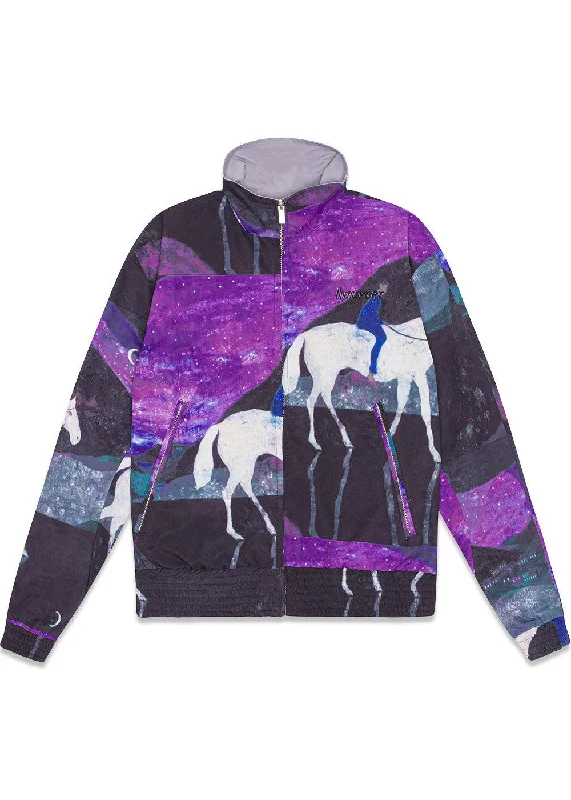 ACE UNISEX JACKET - Print 2/Minimal Grey Notch Collar Peter Pan Collar Cowl Neck