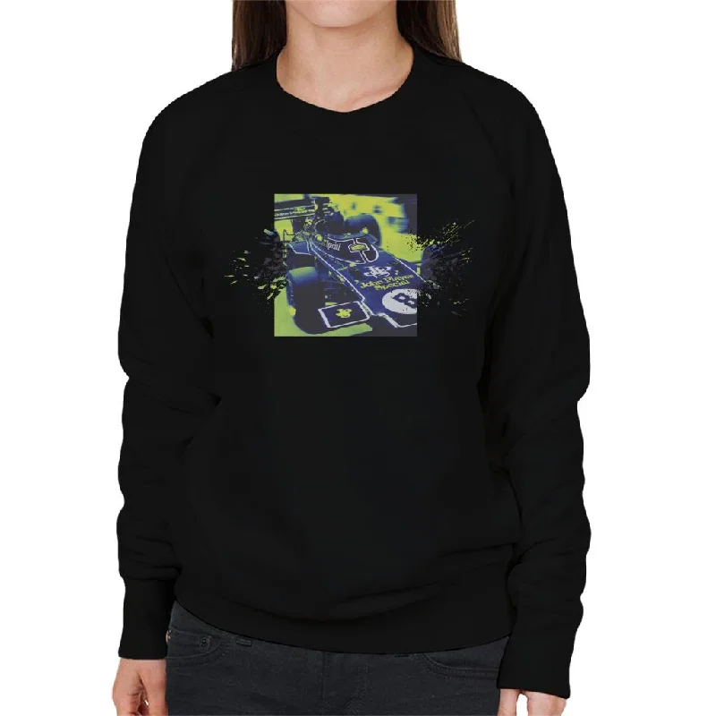 Motorsport Images Lotus 72D Leaves The Pits Women's Sweatshirt Hoodie with Color Block Contrast Stylish Motorsport Images Lotus 72D Leaves The Pits Women's Sweatshirt Hoodie with Color Block Contrast Stylish