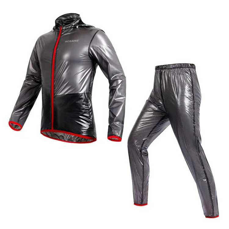 WOSAWE Waterproof Windproof Black Cycling Rain Coats Jackets Set Fleece Jacket Down Jacket Parka WOSAWE Waterproof Windproof Black Cycling Rain Coats Jackets Set Fleece Jacket Down Jacket Parka