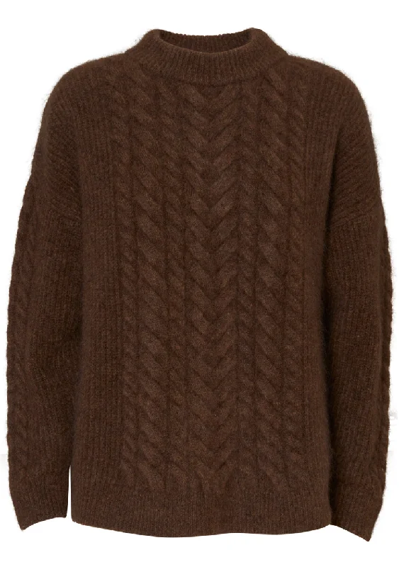 Anette Jumper Fall Brown Herringbone Houndstooth Plaid