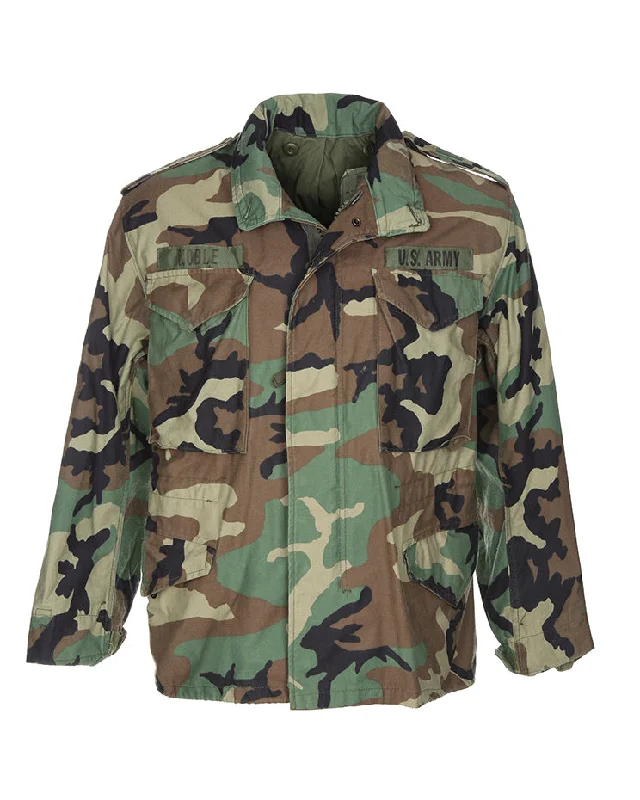 1996 Vintage US Army Woodland Camouflage M65 Field Jacket - Small Print Jacket Jacquard Jacket Embroidered Jacket 1996 Vintage US Army Woodland Camouflage M65 Field Jacket - Small Print Jacket Jacquard Jacket Embroidered Jacket